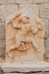 Bhima statue at Bhima gate, Hampi, Karnataka, India, Asia.