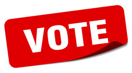 vote sticker. vote label - obrazy, fototapety, plakaty