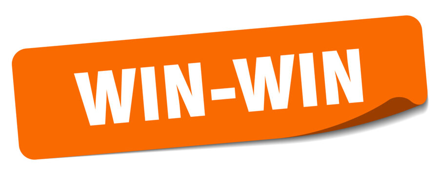 win-win sticker. win-win label