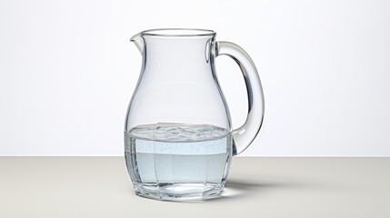 Clear glass jug on a paper-white background  AI generated illustration