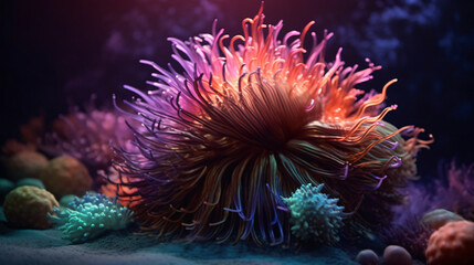 Fototapeta na wymiar Stylish Sea Anemone Dance