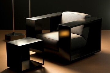 Modern square furniture design. Generative AI