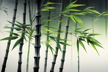 Bamboo forest with a Korean feel. Generative AI