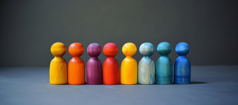 Colorful wooden figures