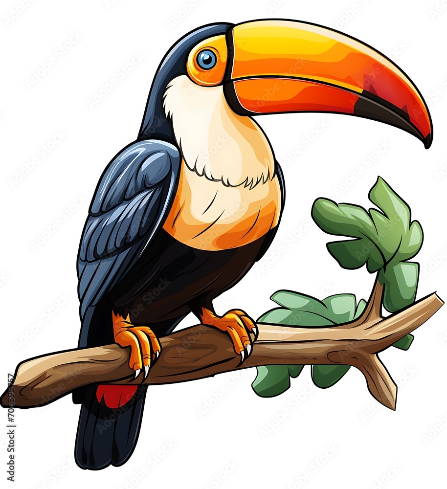 Wall mural toucan on a branch