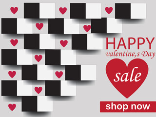 Print a 3d Valentine's sale template with a red heart