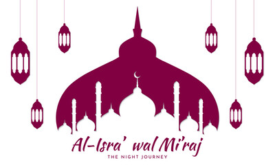Al-Isra' wal Mi'raj. Night Journey of the Prophet Muhammad. Islamic background design. Vector Illustration