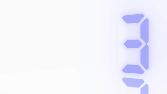 Digitaler Counter - 10 Sekunden Countdown, plakative hellblau weiss, leuchtende 3D-Schrift, Zeit, Timer, Technologie, Z&auml;hlwerk, elektronisch, Anzeige, Fortschritt, Uhr, numerisch, LED, Rendering, 3D