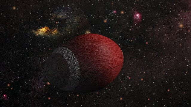 American Football Rotates In Space