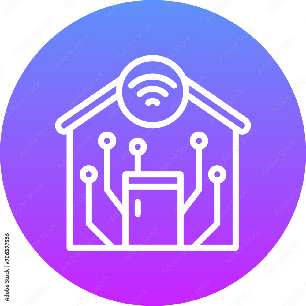 Wall mural smart home icon