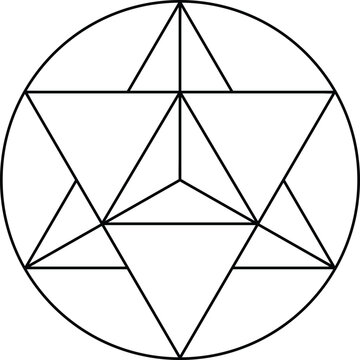 Merkaba vector isolated on white background. Sacred geometry merkabah symbol concept.