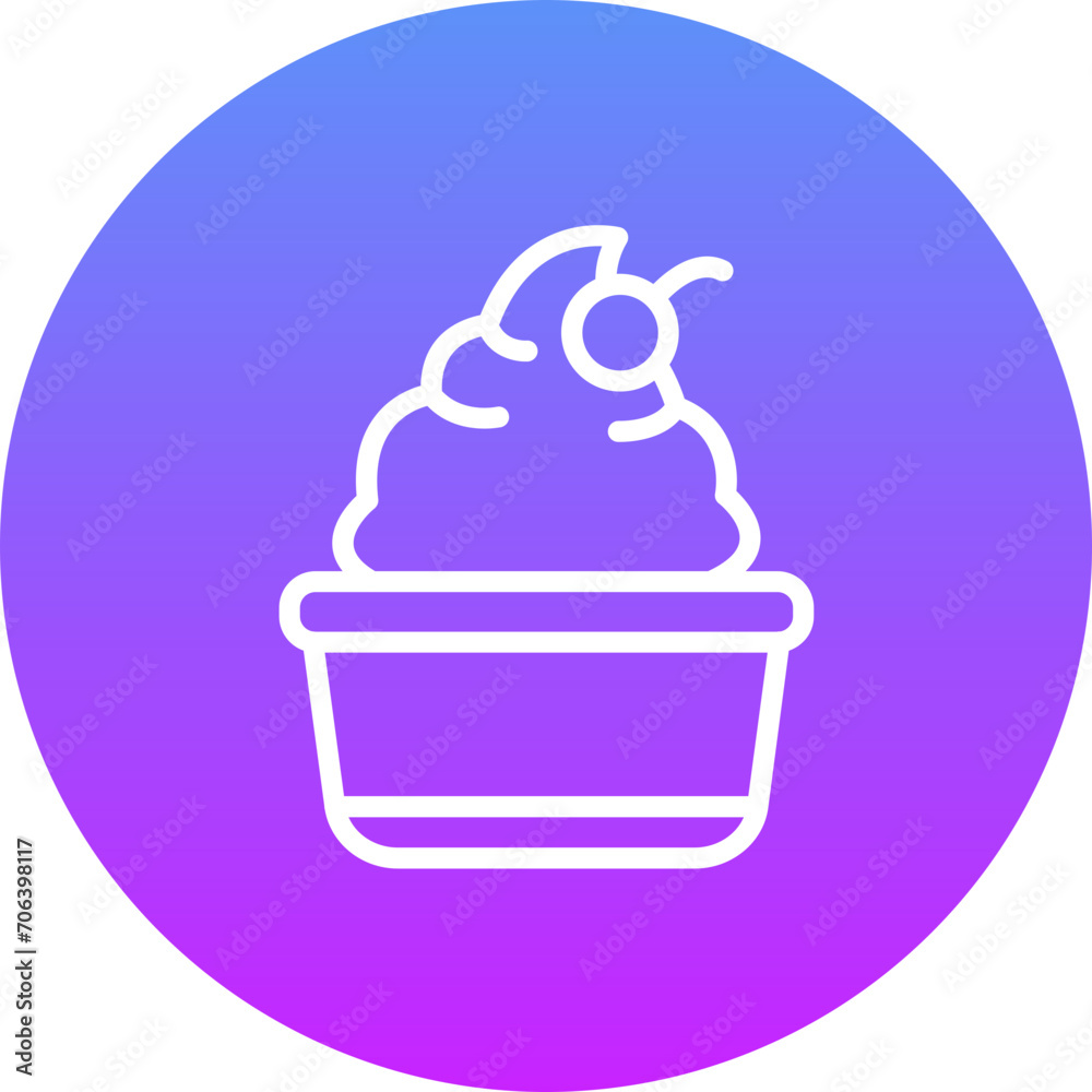 Poster ice cream cup icon