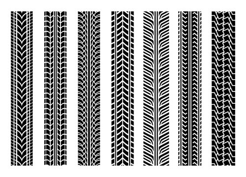 Car tire tracks patterns print texture seamless background