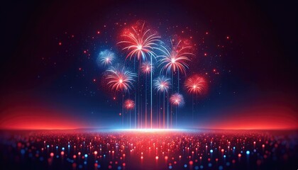 Stunning Fireworks Display Over Cityscape, Celebration Concept - obrazy, fototapety, plakaty