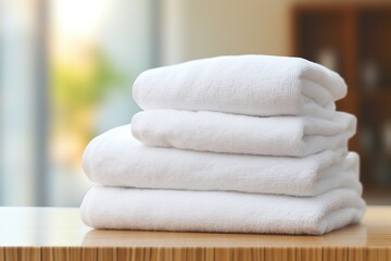 Stack of white folded towels