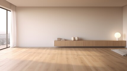 Fototapeta na wymiar Subtle minimalist room with no fixtures or furniture AI generated illustration