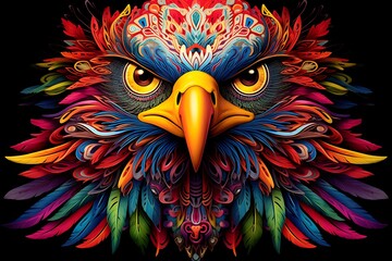 Majestic Beauty: Close-Up Portrait of a Colorful Eagle
