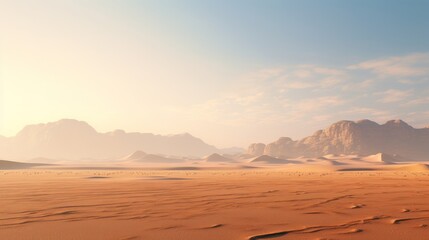 Fototapeta na wymiar Sweeping vista of an empty desert scene AI generated illustration