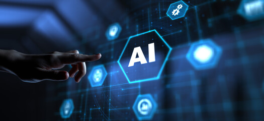 AI Artificial intelligence machine deep learning neural network cyber brain modern technology...