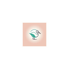 Obraz premium stork line logo minimalist playful
