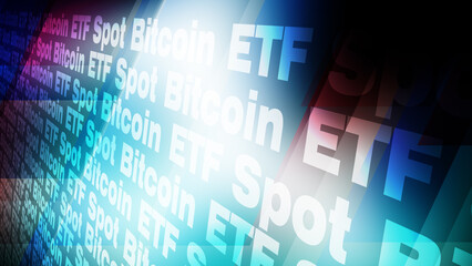 Obraz premium Exchange traded fund spot bitcoin etf abstract background crypto currency digital finance wealth currency wallpaper virtual backdrop financial investment account investment fund