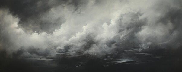 Charcoal sky with white cloud background - obrazy, fototapety, plakaty