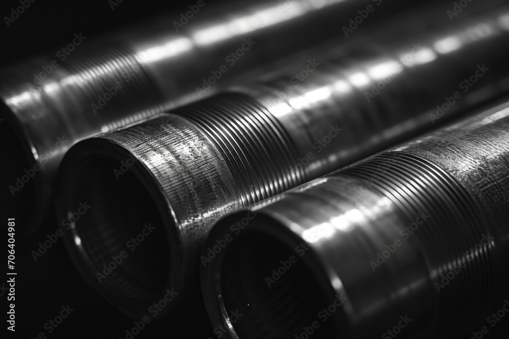 Poster metal pipes arranged on top of a table. versatile image suitable for various industries