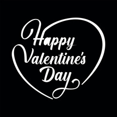 Happy Valentines Day typography poster with handwritten calligraphy text, isolated on white background. Vector Illustration - Vector