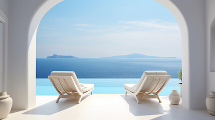 Seaside Serenity: Terrace Bliss with Pool and Mediterranean Views