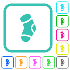 One sock vivid colored flat icons