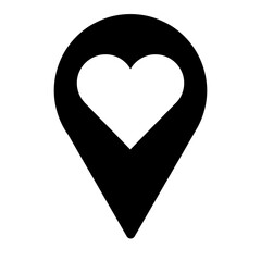 Love, Relationship and Valentine's Day Icons | Love Location Filled Silhouette SVG Vector Illustration