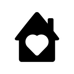 Love, Relationship and Valentine's Day Icons | Filled Silhouette SVG Vector Illustration | Heart in Home