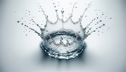 Crown Splash of Water with Splashes and Droplets