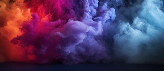 The smoke and fog background is dramatic and colorful in contrast. Clear and intense background
