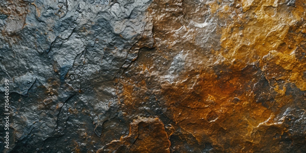Poster a close-up view of a rock with a bird perched on top. this image can be used to depict nature, wildl