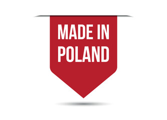 Made in Poland red vector banner illustration isolated on white background