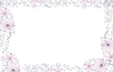 Pastel colors watercolor spring flowers. PNG transparent digitally hand painted illustration