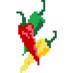 Chili cartoon icon in pixel style