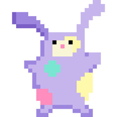 Obraz premium Doll cartoon icon in pixel style