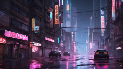 Neon city HD Image download