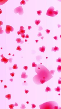 background of animated hearts, vertical video, valentines day background