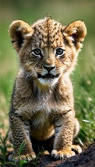 Obraz premium portrait of a lion cub