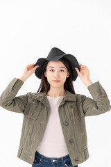 Fototapeta premium 帽子をかぶった女性