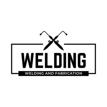 Welding torch logo design. Welder tool vector design. Welding work logotype.