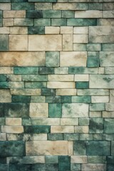 Cream and malachite brick wall concrete or stone texture