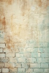 Cream and mint cream brick wall concrete or stone texture