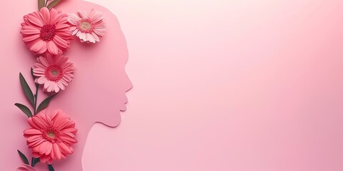 Creative minimalistic design for international women's day on the 8th of march.Women's day symbol.