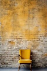 Cream and mustard brick wall concrete or stone texture