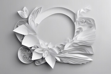 White paper background with a frame and copy space in the center
