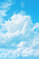 Naklejka na ściany i meble Cyan sky with white cloud background